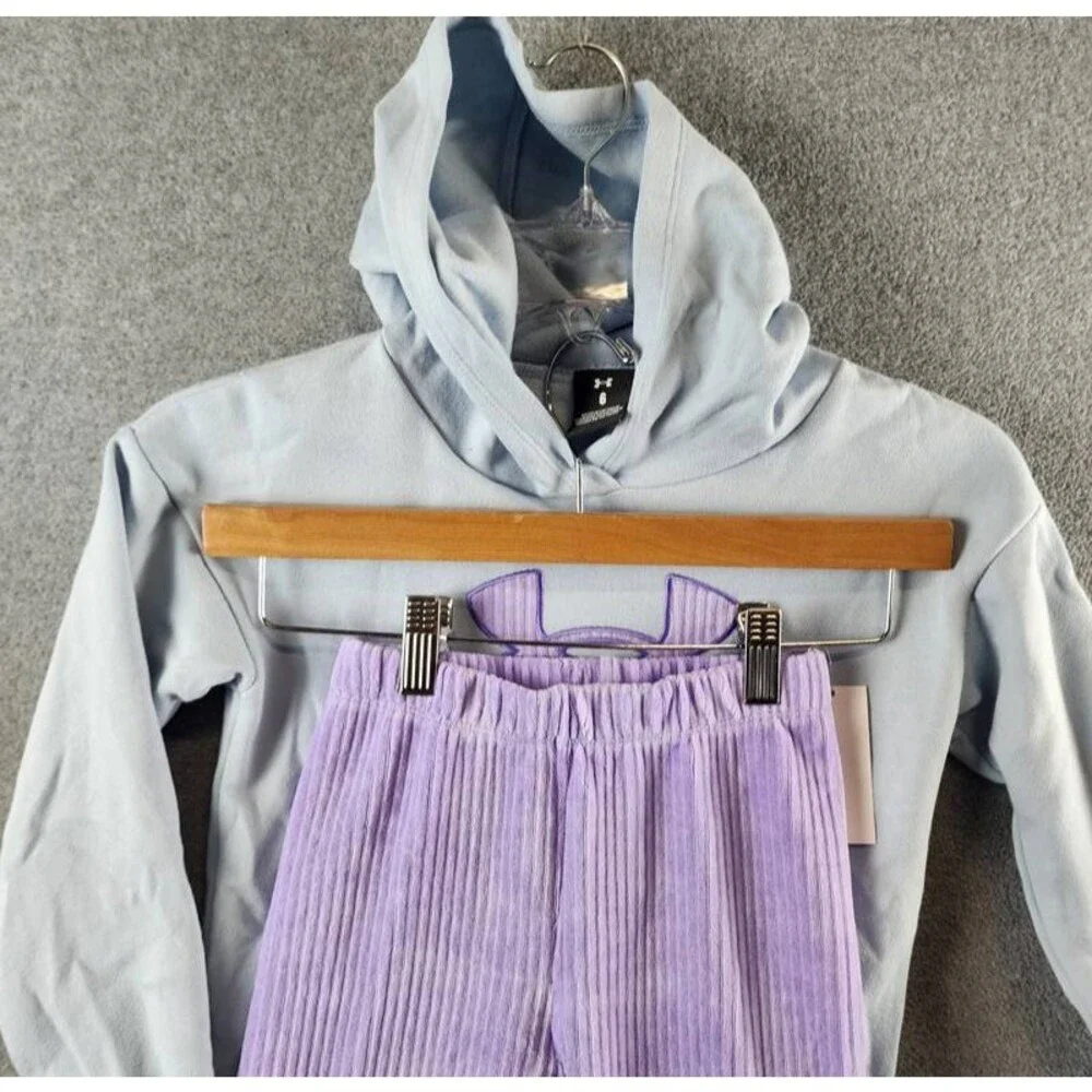 Under Armour Ribbed Velour Tunic Hoodie & Leggings Set Girls' 6 Lavender